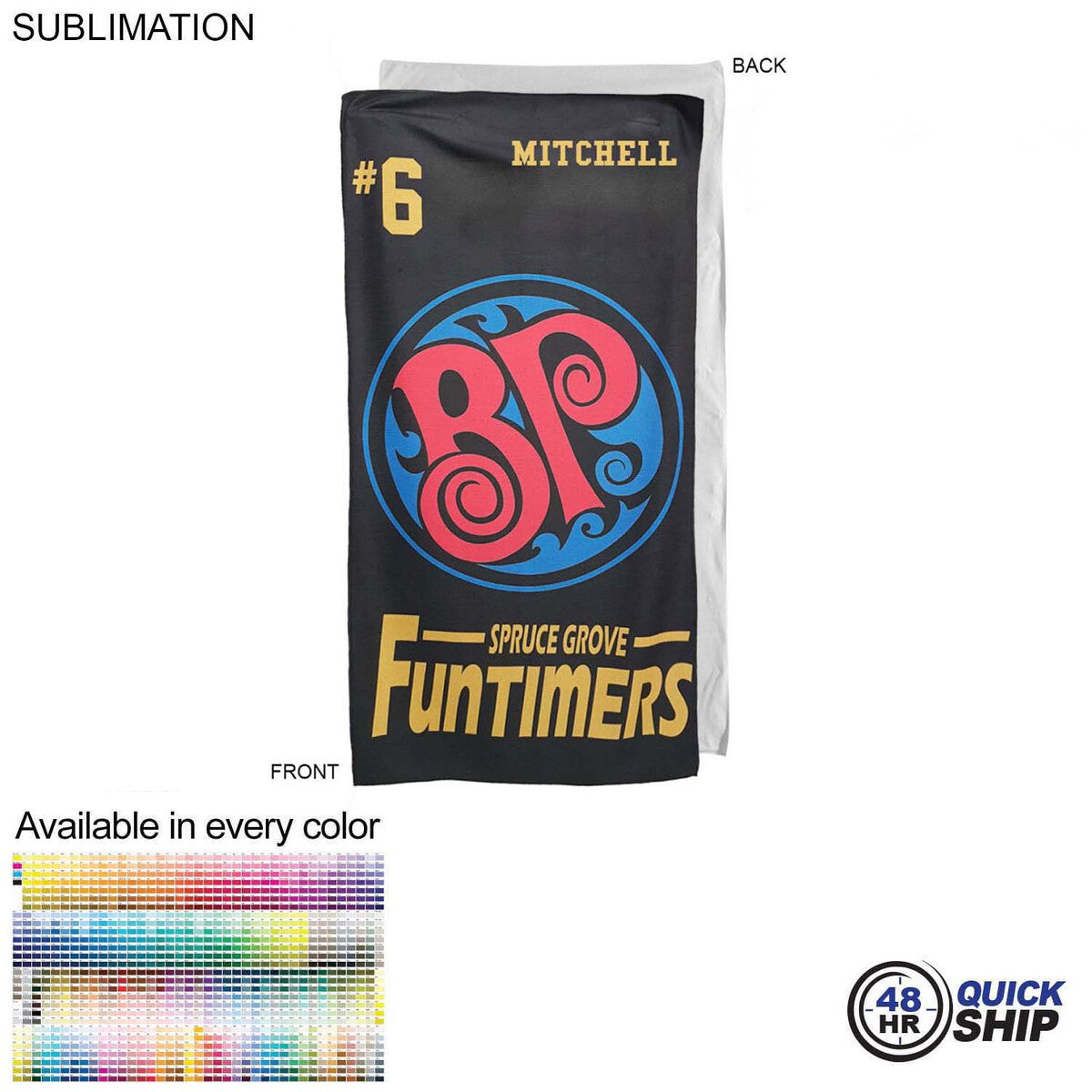 Team Towel in Microfiber Dri-Lite Terry, 30x60, Sublimated Shower Towel