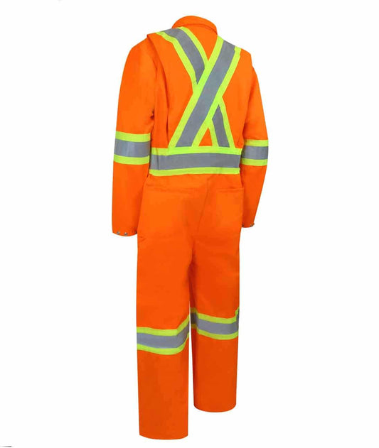 UNLINED COVERALL WITH ZIPPER ON THE LEGS AND REFLECTIVE STRIPES Style: 70-301RO