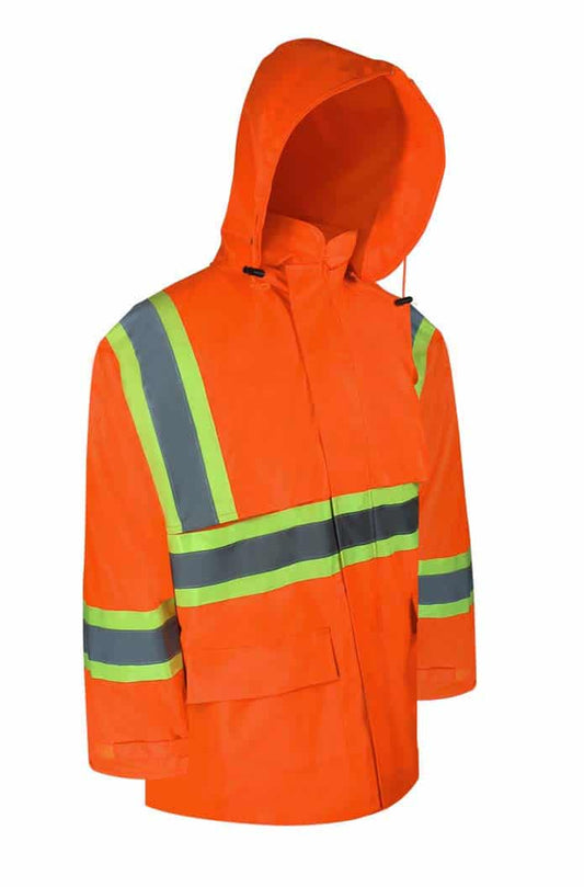 POLYESTER RAIN SUIT WITH REFLECTIVE STRIPES Style: 80-201R