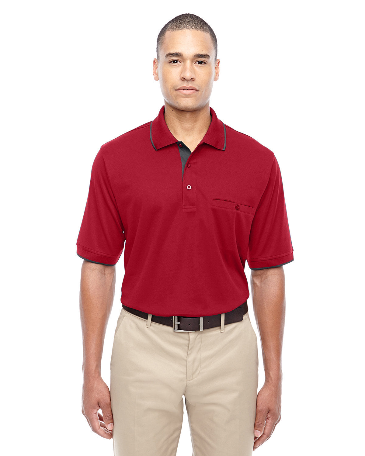 88222 Core 365 Men's Motive Performance Piqué Polo with Tipped Collar