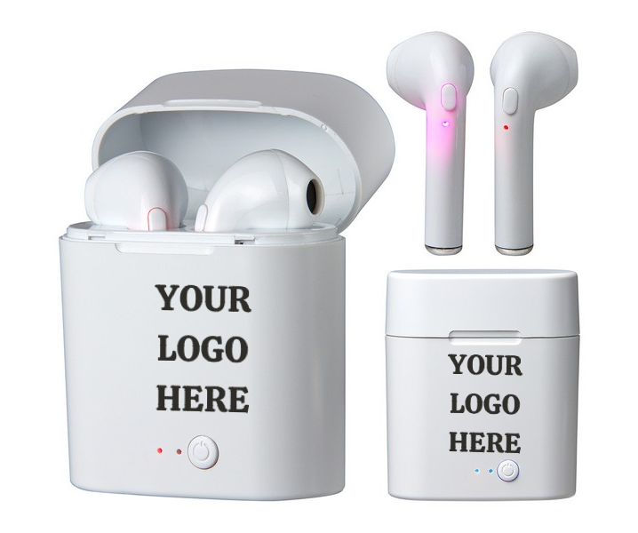 Personalized with your Logo Earbuds with Power Case