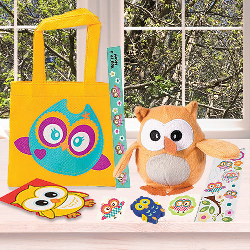 Owl Fabric Tote with Toys