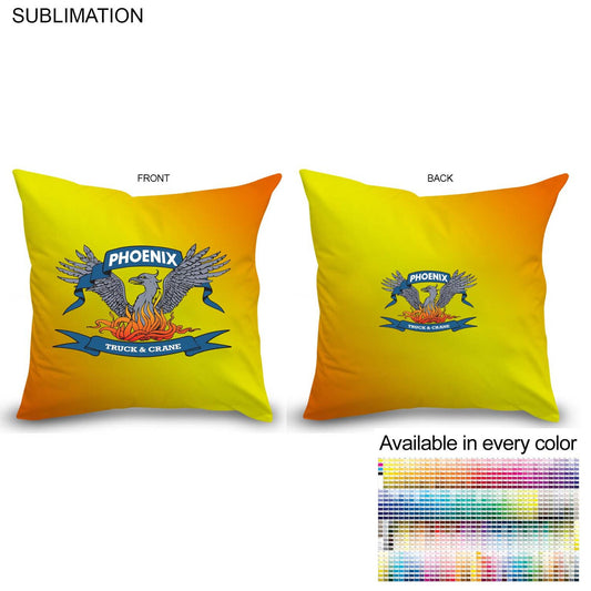 Sublimated XXL Throw Cushion, 20x20, Invisible Zipper Closure, Removable insert, Cover is washable