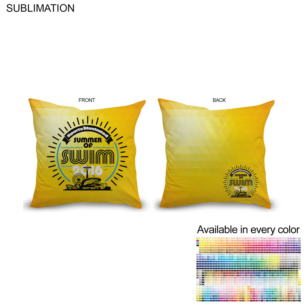 Sublimated XXL Throw Cushion, 20x20, Invisible Zipper Closure, Removable insert, Cover is washable