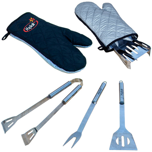 BQ4023 BBQ TOOL SET IN MITT