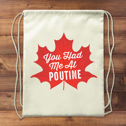 Canada Day Poutine Drawstring 14.5" Bag
