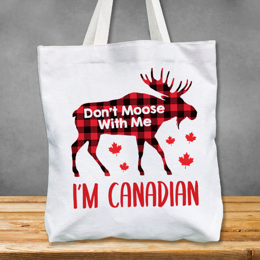 Don't Moose With Me Large 16" Cotton Tote Bag