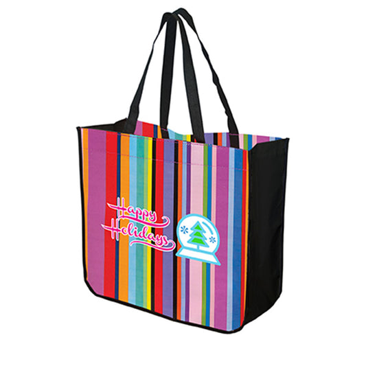 TO4815 EXTRA LARGE MULTI-STRIPE RECYCLED TOTE