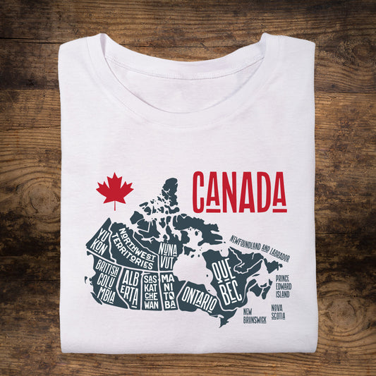Canada Day Map T-shirt