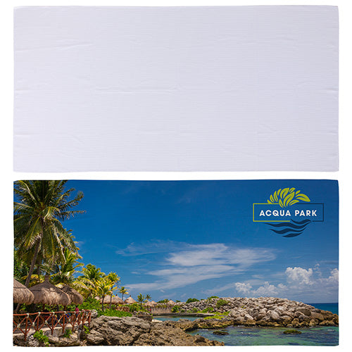 Seaside Full-Color 30" x 60" Waffle Microfiber Beach Towel